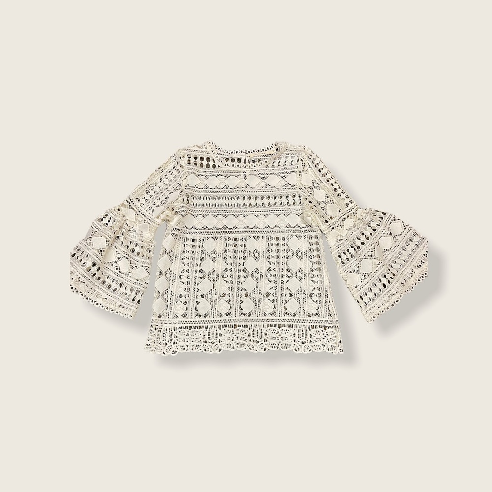 Ellison lace bell sleeve blouse